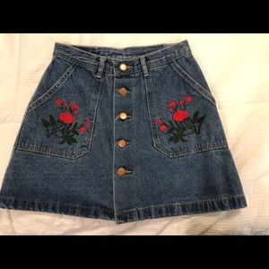 High- waisted Jean Skirt- Size Medium